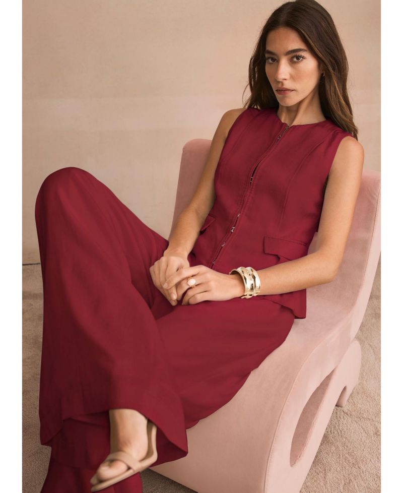 Women's Tailored Tie Back Peplum Vest