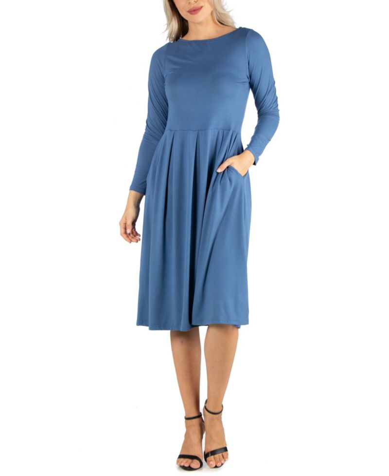 Women's Midi Length Fit and Flare Dress