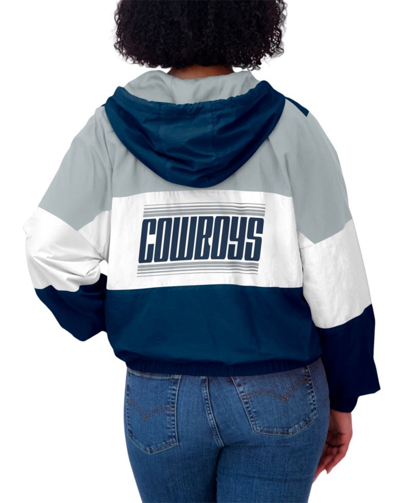 Women's Navy Dallas Cowboys Color Block Full-Zip Windbreaker Jacket