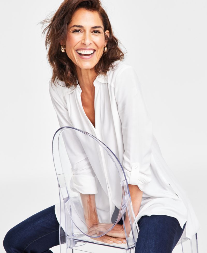 Women's Roll-Tab Button-Down Tunic