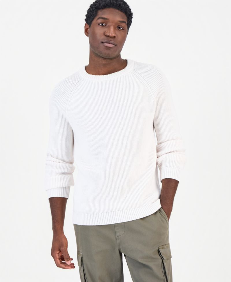 Men's Luke Marled Raglan-Sleeve Crewneck Sweater