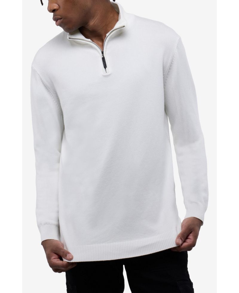 X RAY Men's Quarter Zip Mock Neck Sweater
