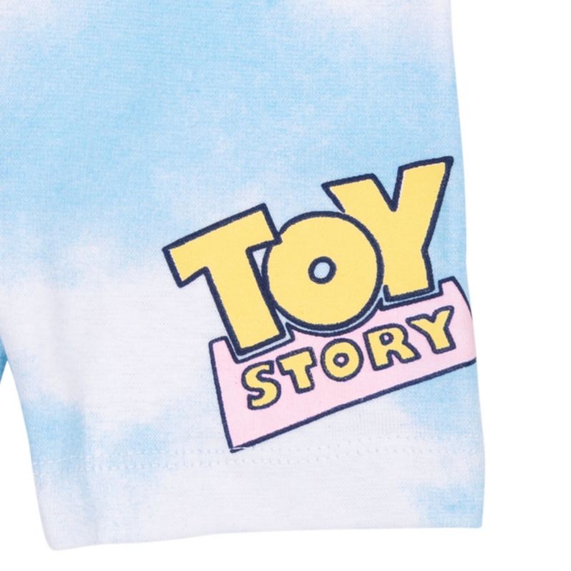Toddler Girls (2T- 5T) Glitter Graphic Jersey Tee and Allover Print Bike Shorts Outfit