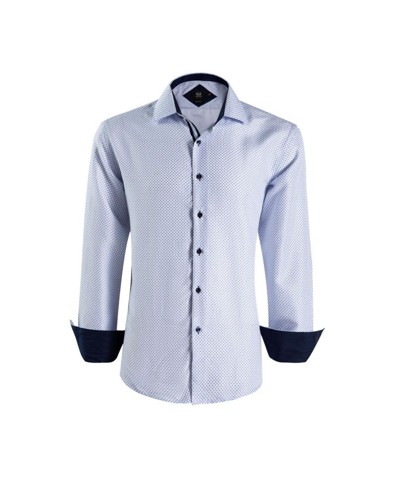 Big Boys Blue Stylish Printed Slim Fit Shirt for
