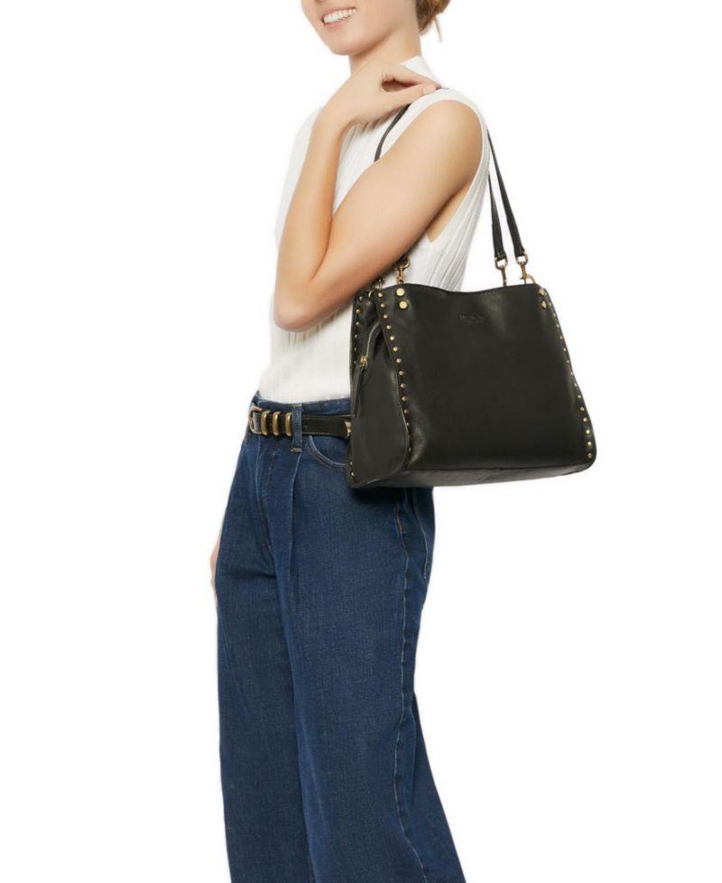 Lenox Studded Triple Entry Satchel