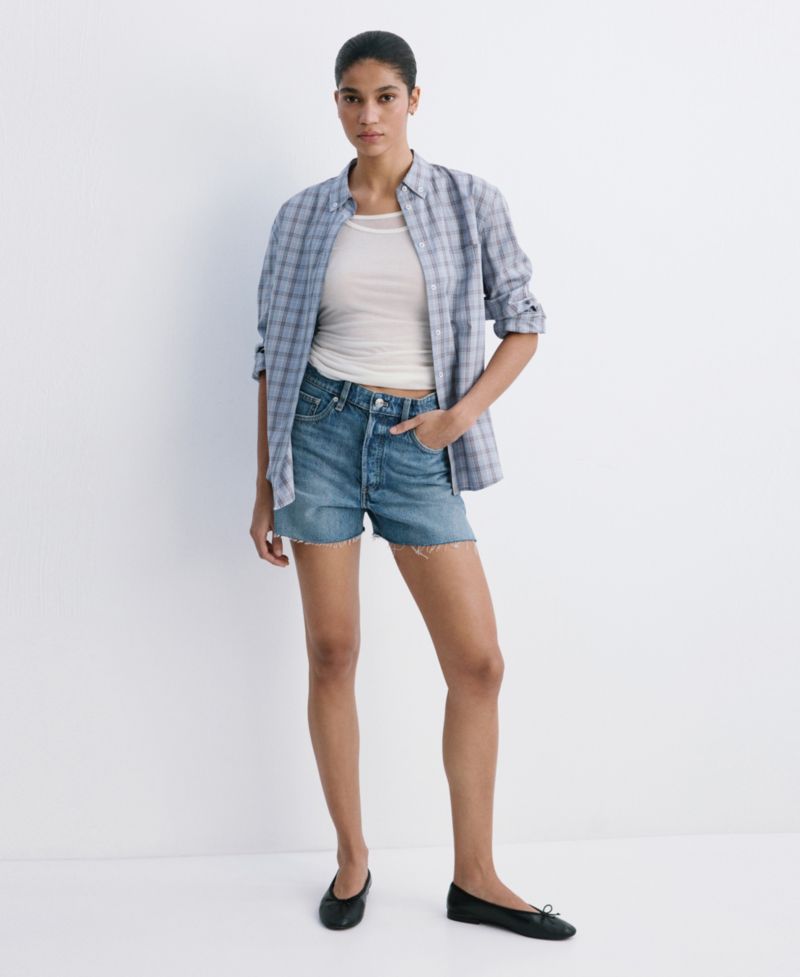 Women's Frayed Hem Denim Shorts