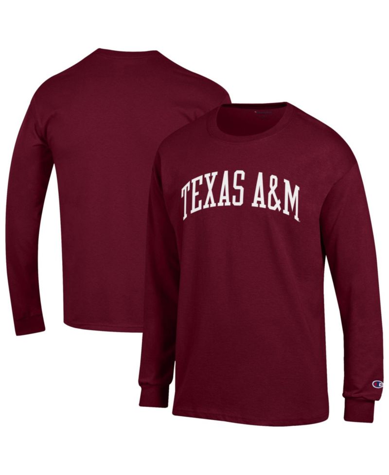 Men's Maroon Texas A&M Aggies Basic Arch Long Sleeve T-Shirt