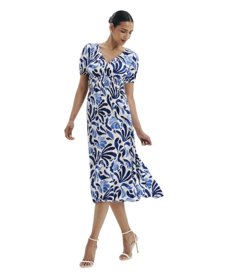 Women's Dolly Floral-Print A-Line Midi Dress