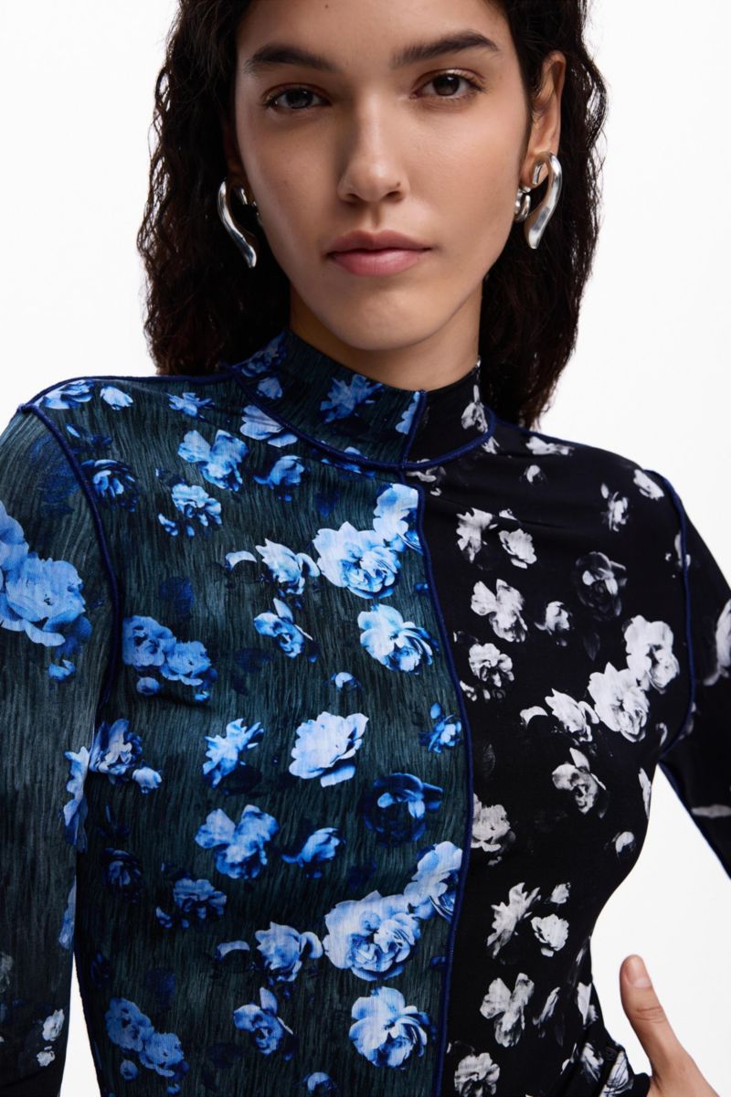 Women's Bicolor floral t-shirt