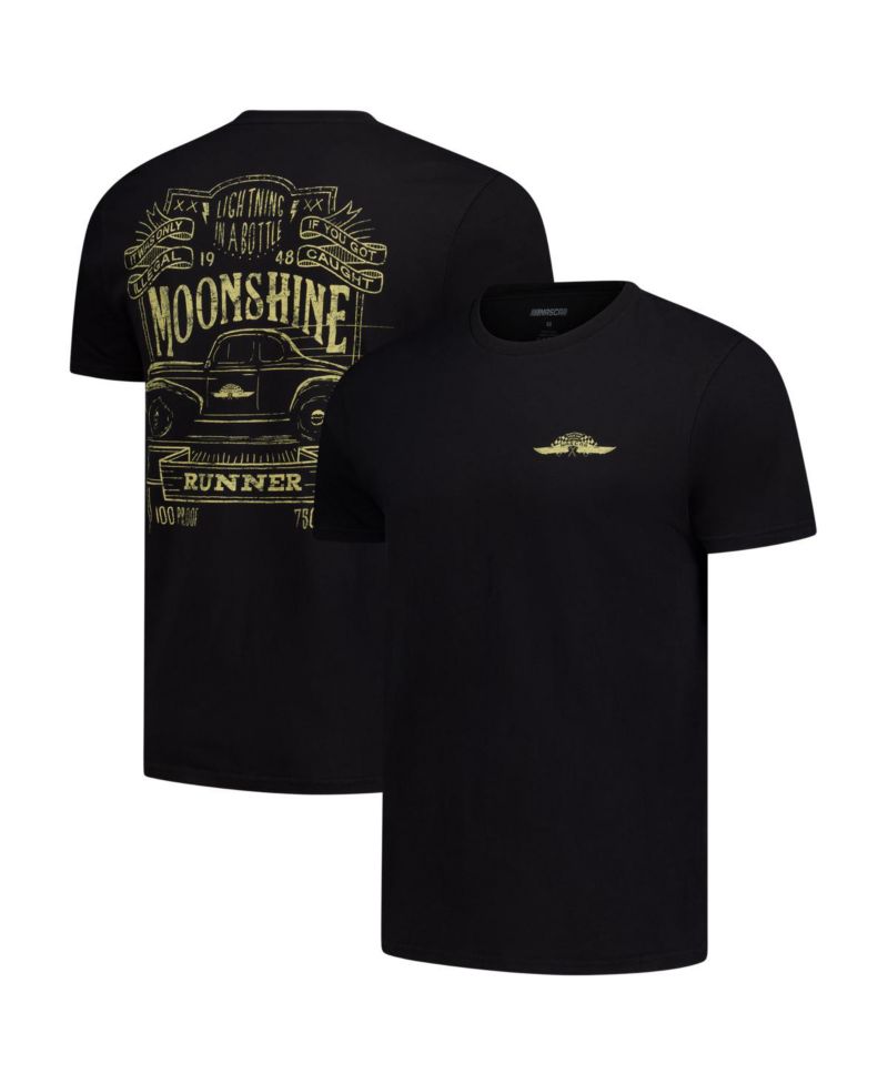 Men's Black NASCAR 2-Spot Moonshine Lightning in a Bottle T-Shirt