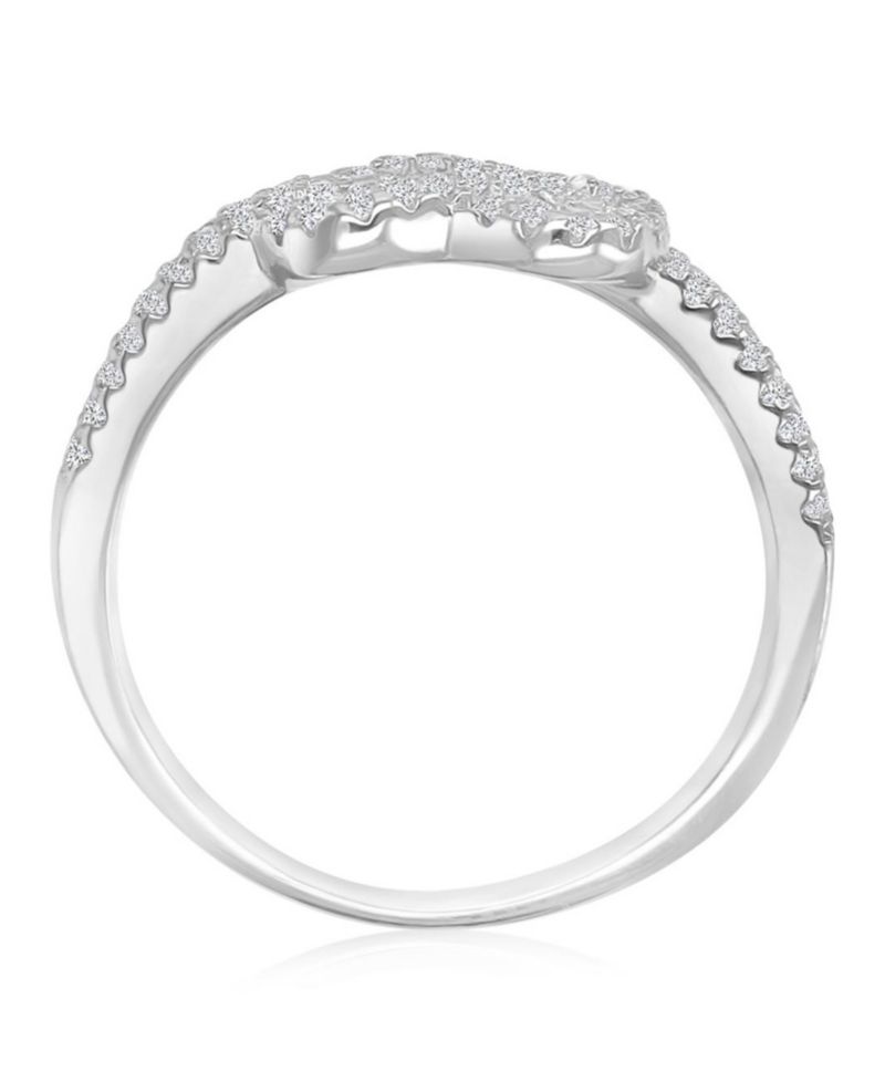 Infinity Knot Cubic Zirconia Ring in Rhodium Over Sterling Silver