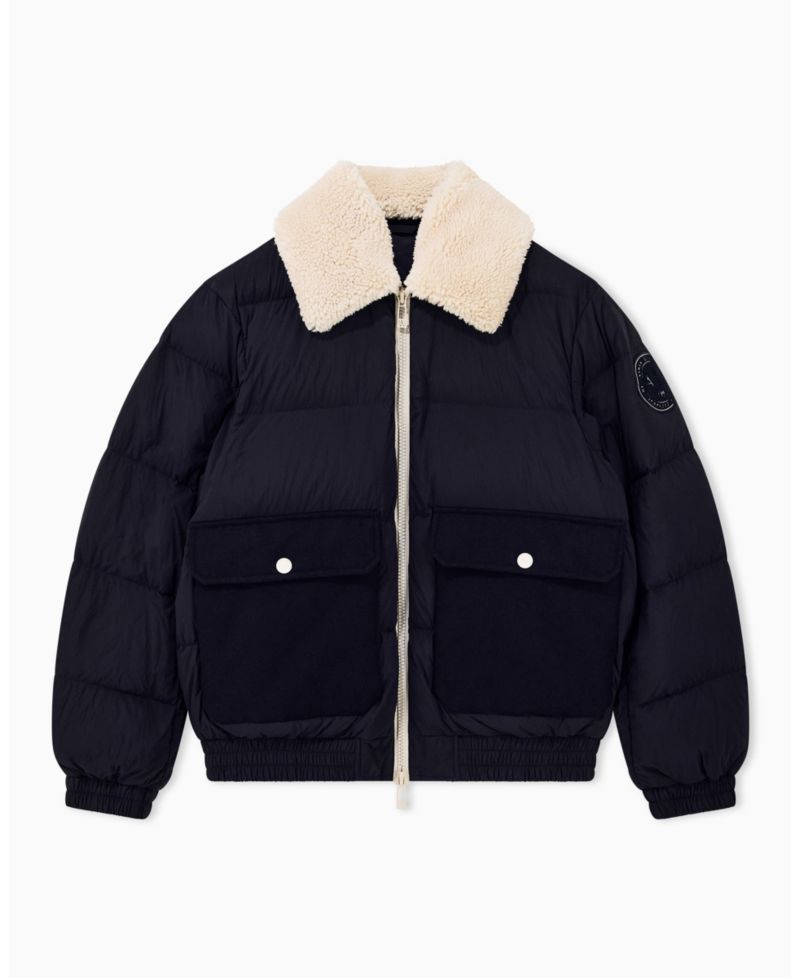 Men's Crossover Sherpa Collar Down Bomber Jacket