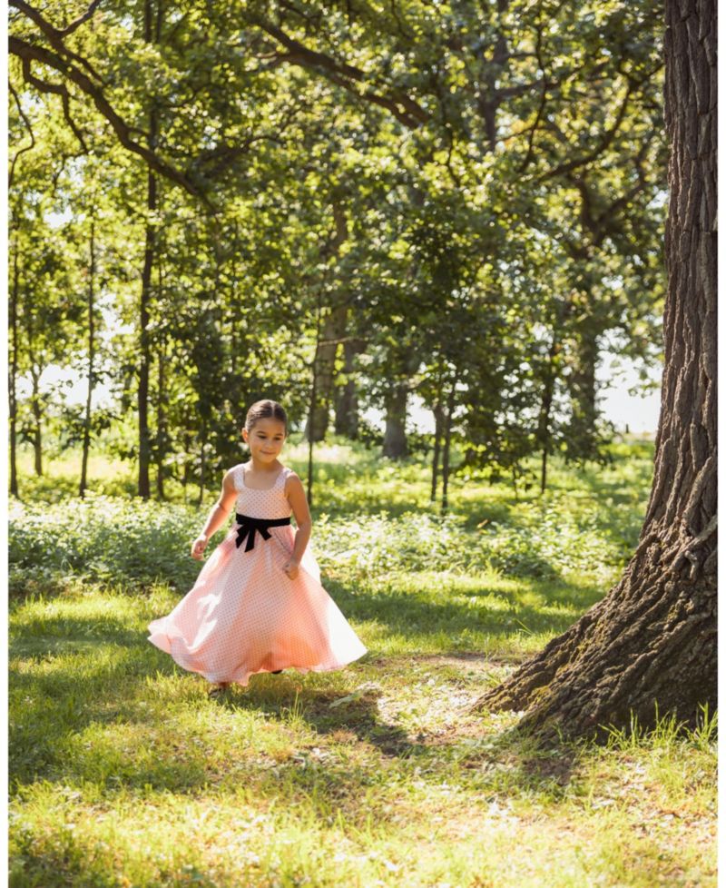 Girls' 4-16 Polka Dot Square Neck Maxi Dress