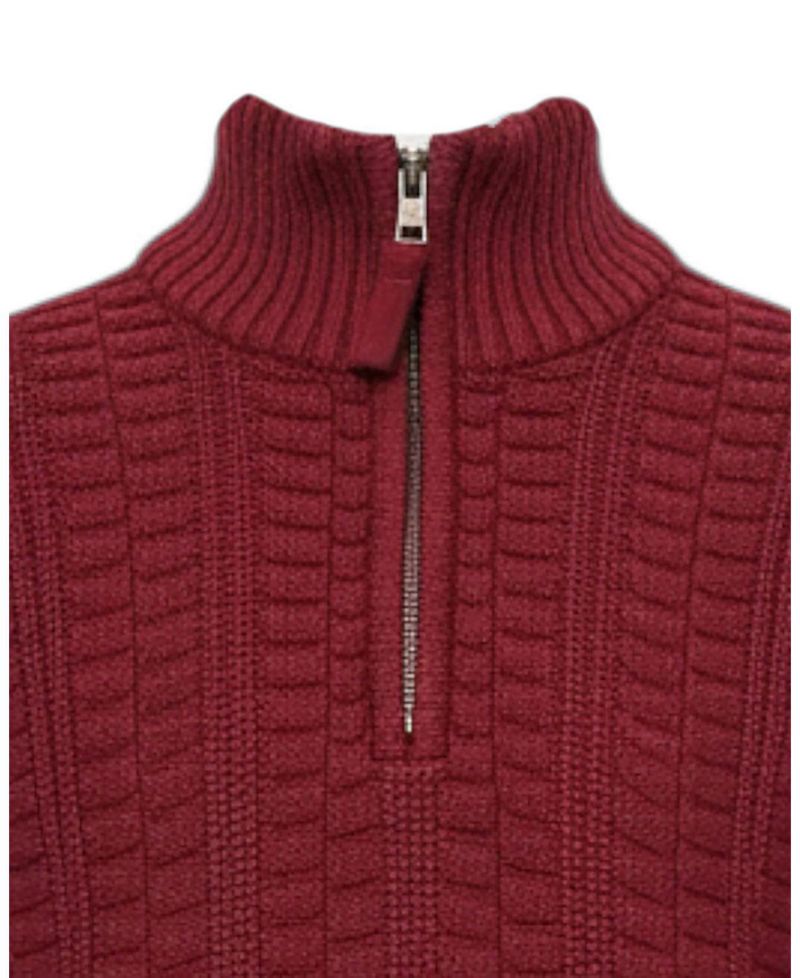 Little and Big Boys' S - XL Organic Half Zip Cable Pullover Sweater