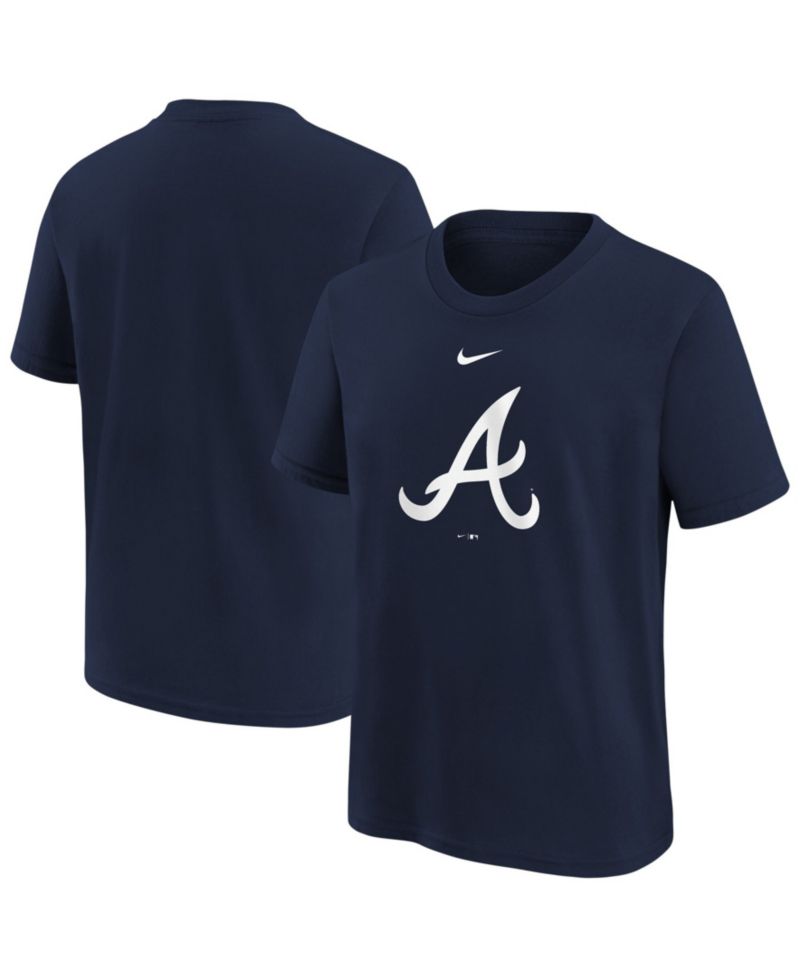 Big Boys and Girls Navy Atlanta Braves Large Logo T-Shirt