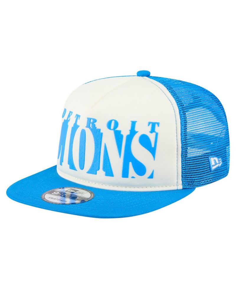 Men's Cream/Blue Detroit Lions Cutout A-Frame 9FIFTY Snapback Hat