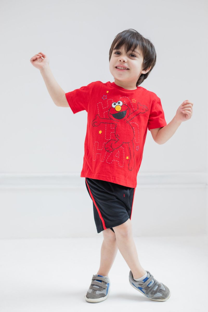 Baby Boys Elmo's Book of Friends 2 Pack T-Shirts and Board Book Set
