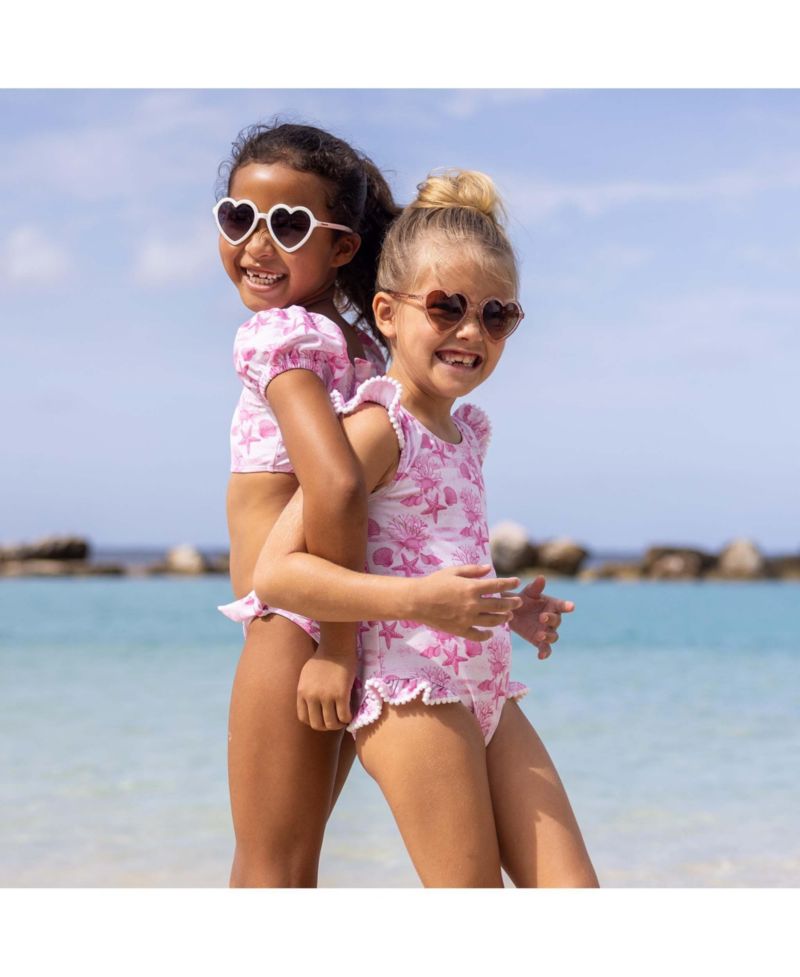 Baby Girls Pink Lagoon Frill Swimsuit
