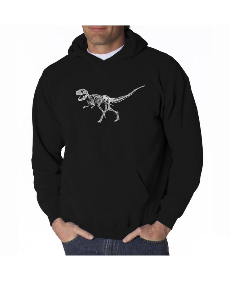 Men's Word Art Hooded Sweatshirt - Dinosaur T-Rex Skeleton