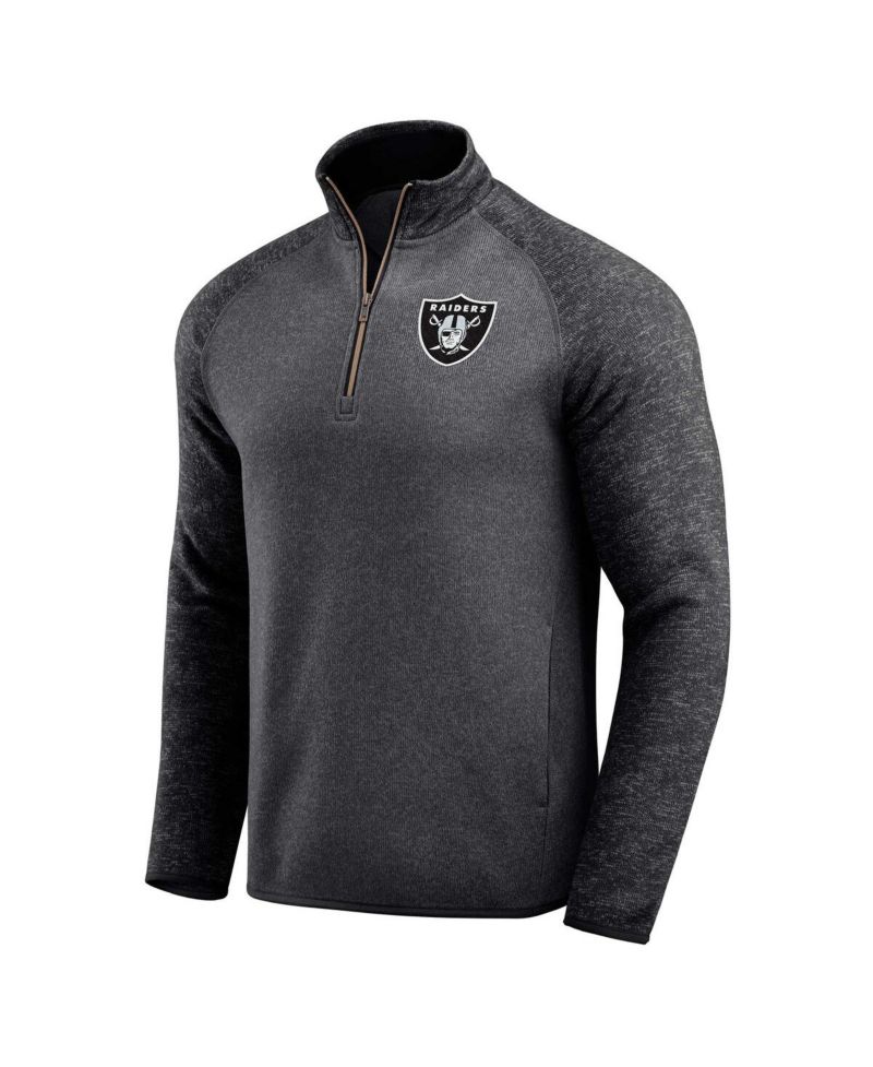 Darius Rucker Collection by Men's Black Las Vegas Raiders Tonal Quarter-Zip Jacket