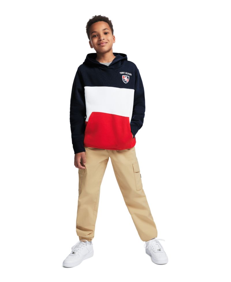 Boys' 8-20 Color-Blocked Logo Hoodie