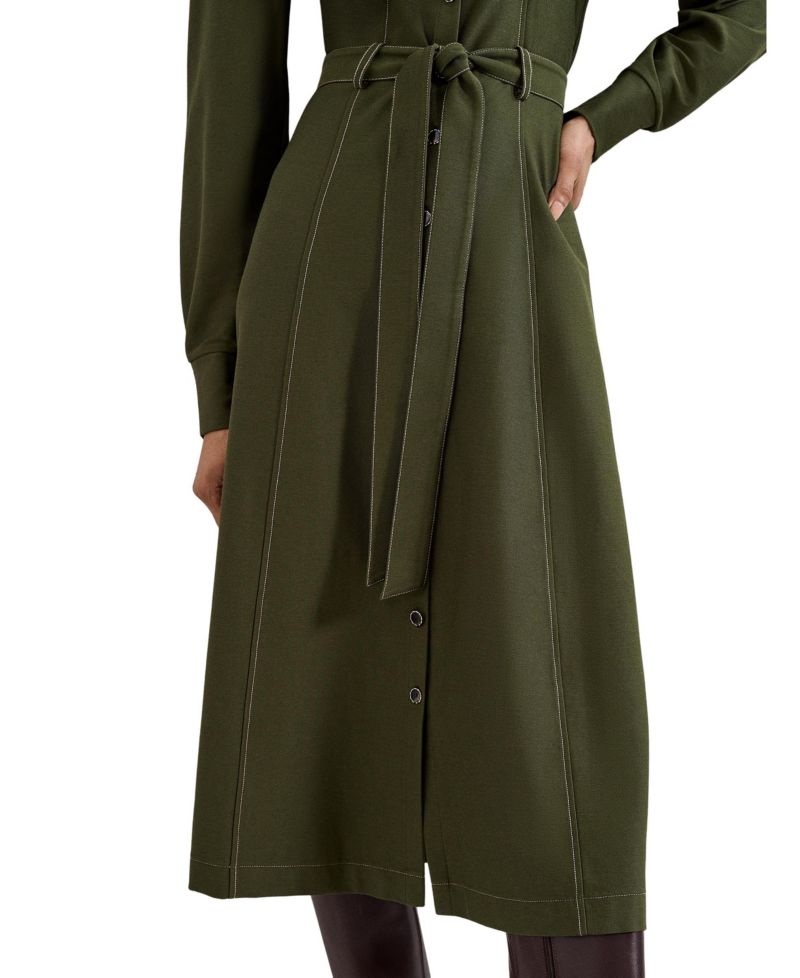 Women's Avenly Long Sleeve Belted Midi Shirt Dress