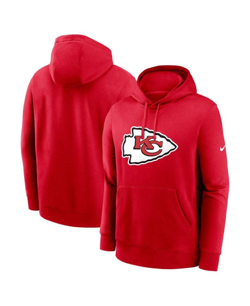 Men's Red Kansas City Chiefs Club Logo Pullover Hoodie