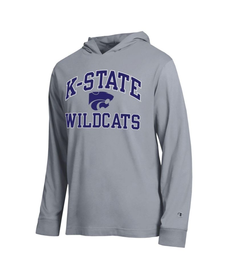 Men's Heather Gray Kansas State Wildcats High Motor All-Star Long Sleeve Hooded Sweatshirt