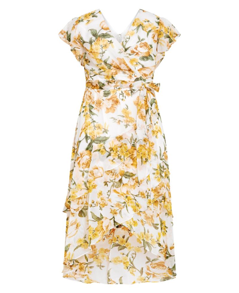 Plus Size Flirty Tier Print Maxi Dress
