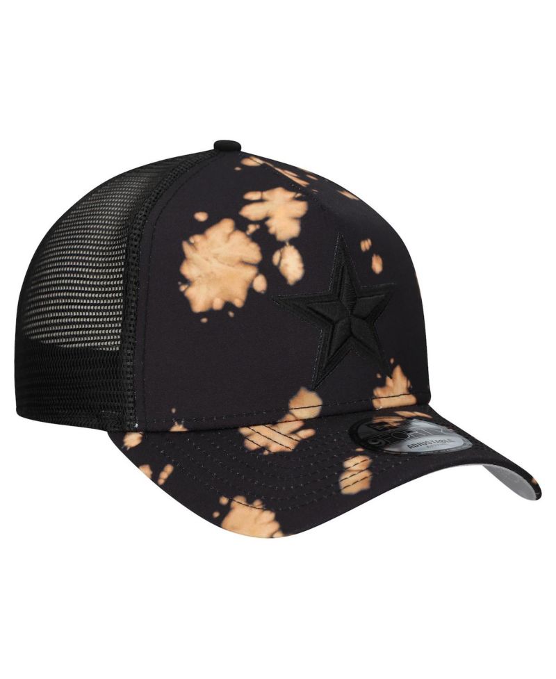 Men's Black Dallas Cowboys Bleached 9FORTY A-Frame Adjustable Hat