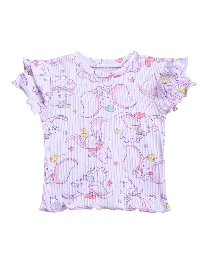 Baby Girls Disney Winnie the Pooh Minnie Mouse Lilo & Stitch Peplum T-Shirt and Bike Shorts Outfit Set Newborn to