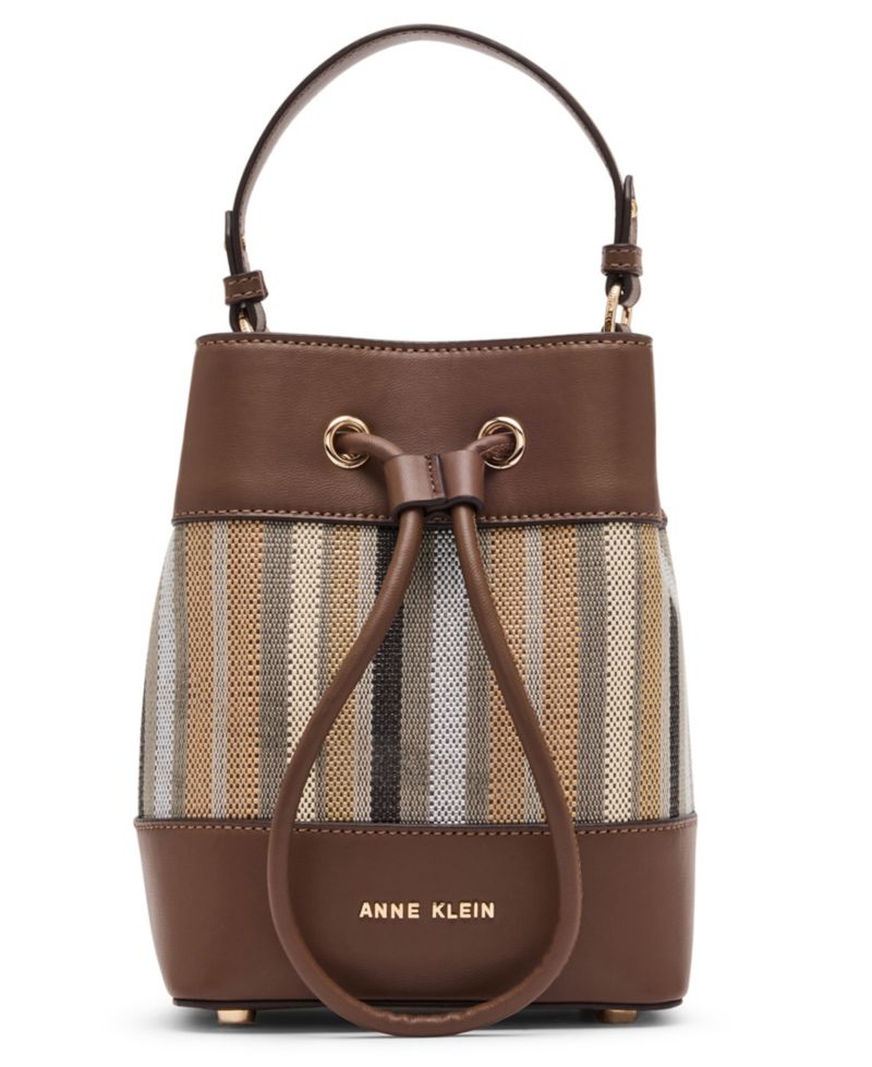 Stripe Mini Bucket Handbag