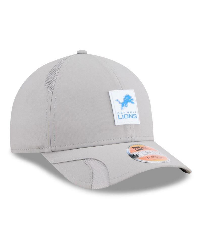Men's Gray Detroit Lions 2025 Sideline M-Crown 9FORTY Adjustable Hat
