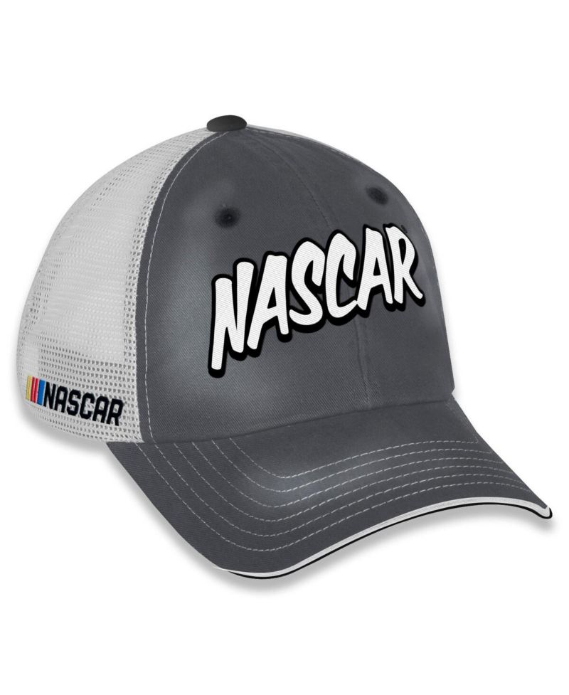 Women's Gray/White NASCAR Pit Box Adjustable Trucker Hat