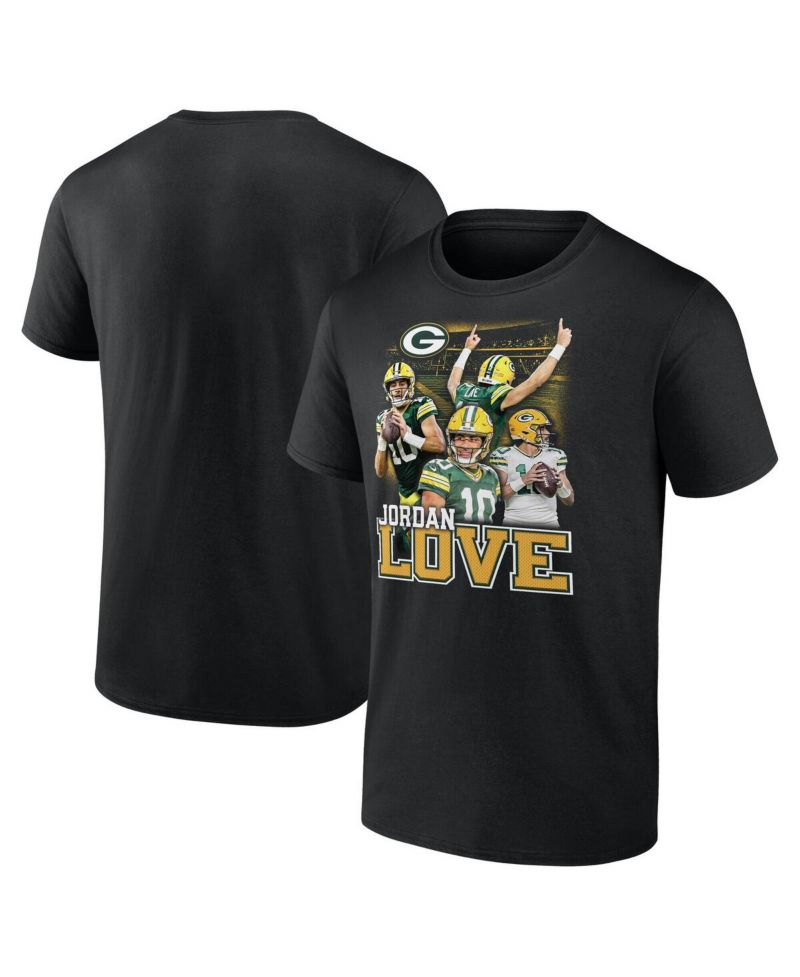 Jordan Men's Love Black Green Bay Packers Notorious Player Graphic T-Shirt