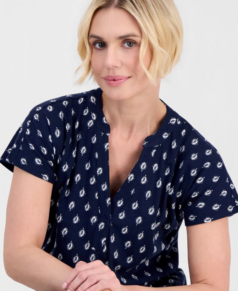 Petite Flared Knit V-Neck Dress