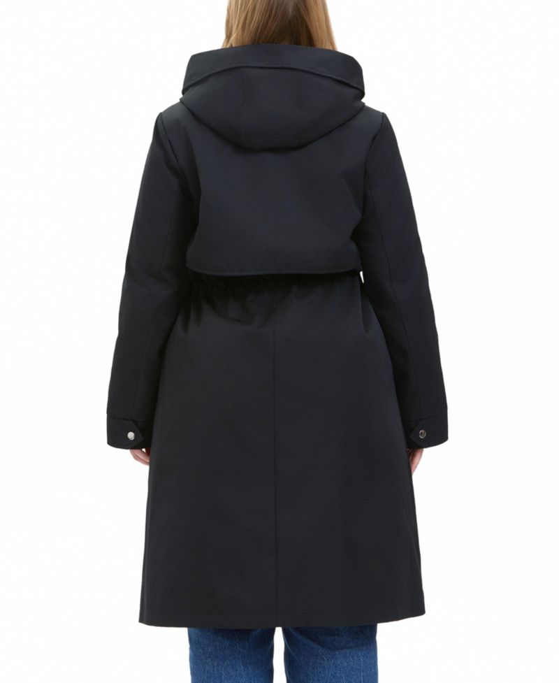 Plus Size Water-Resistant Hooded Parka Coat