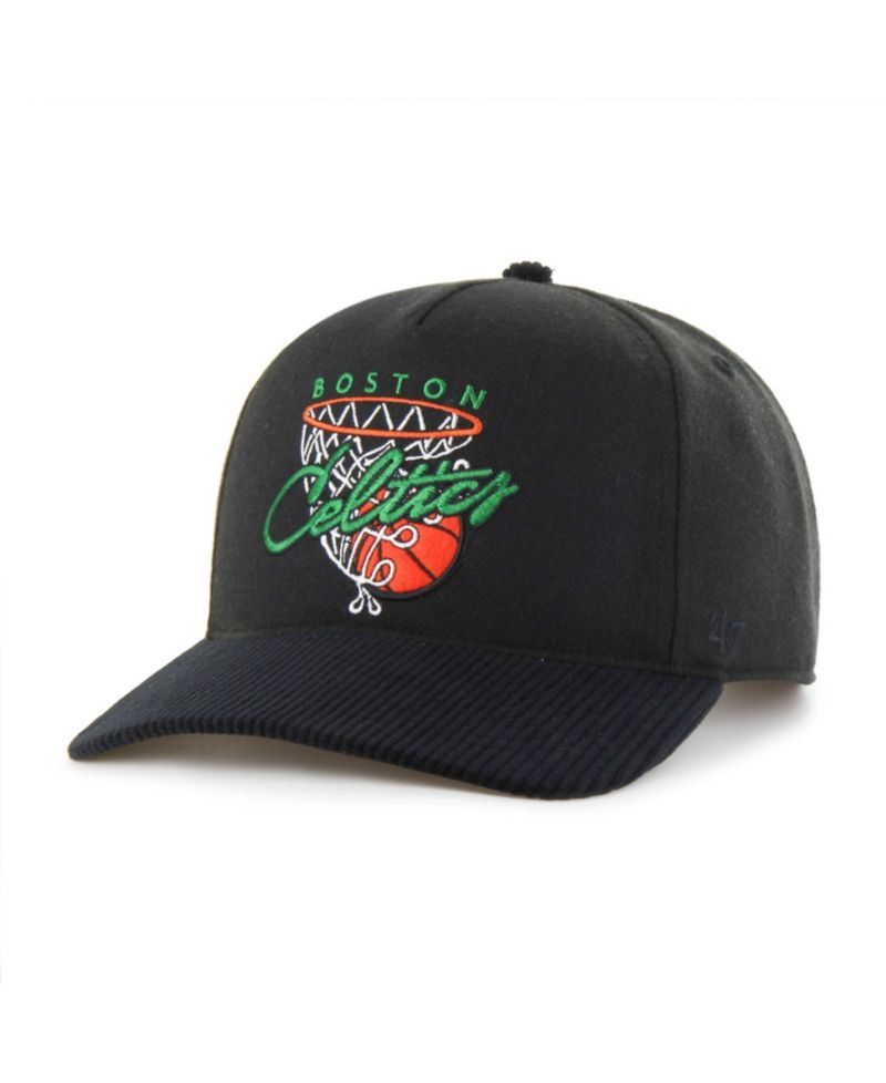 Men's '47 Black Boston Celtics Nothing But Net Hitch Adjustable Hat