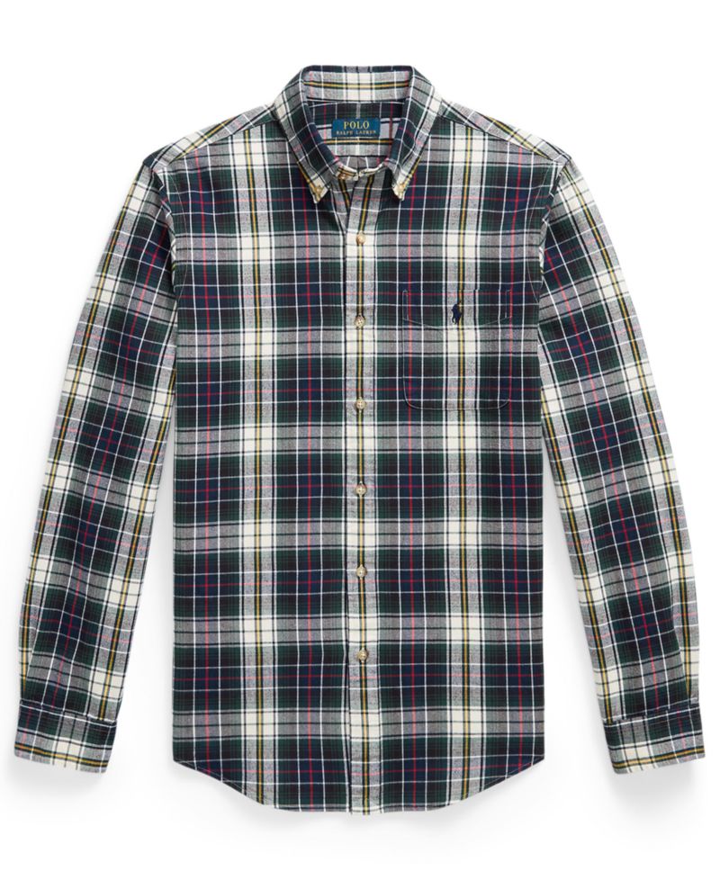 Men's Plaid Custom-Fit Brushed Oxford Shirt