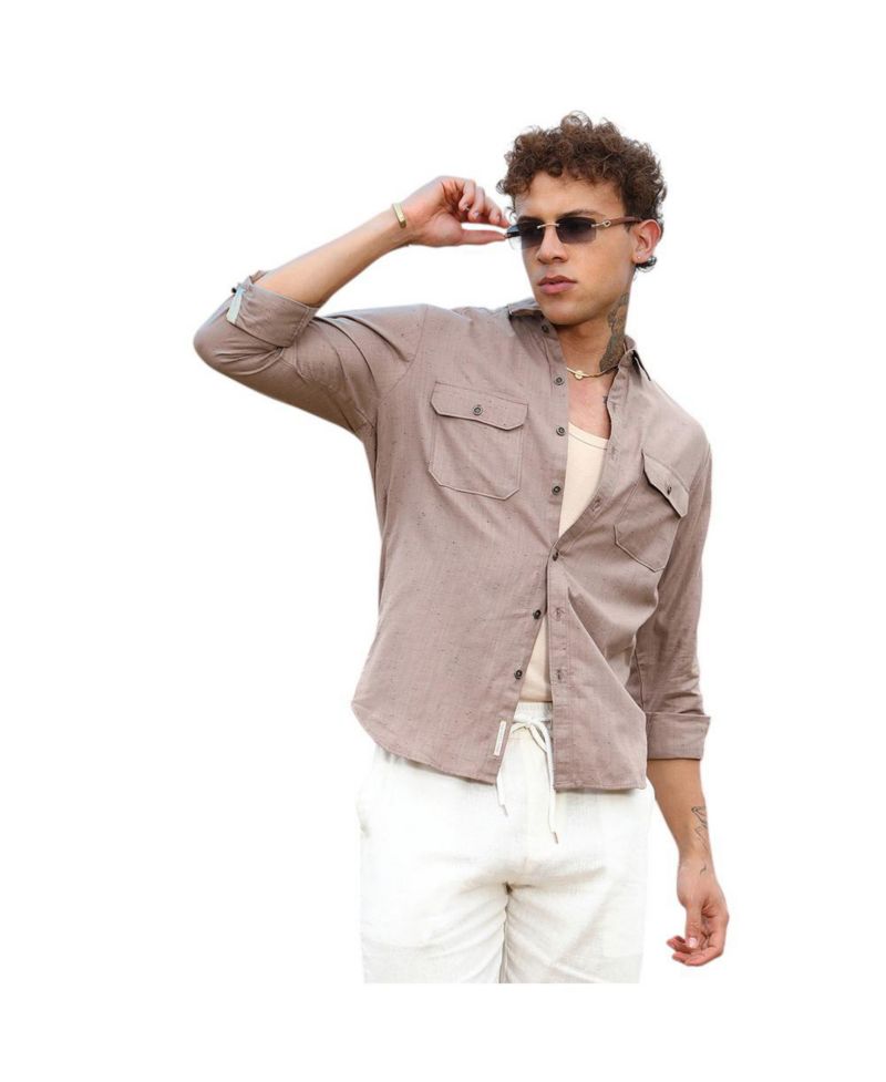 Men's Peanut Brown Heathered Utility Shirt