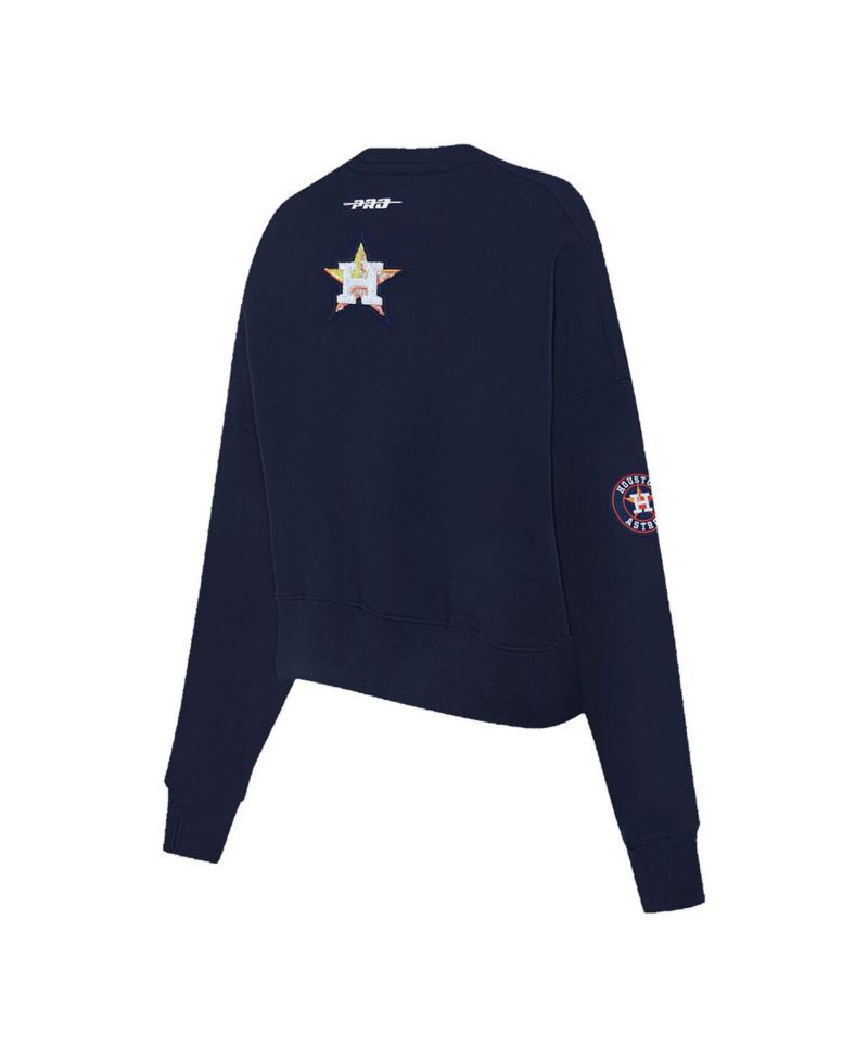 Women's Navy Houston Astros Game Day Classics Crewneck Pullover Sweatshirt