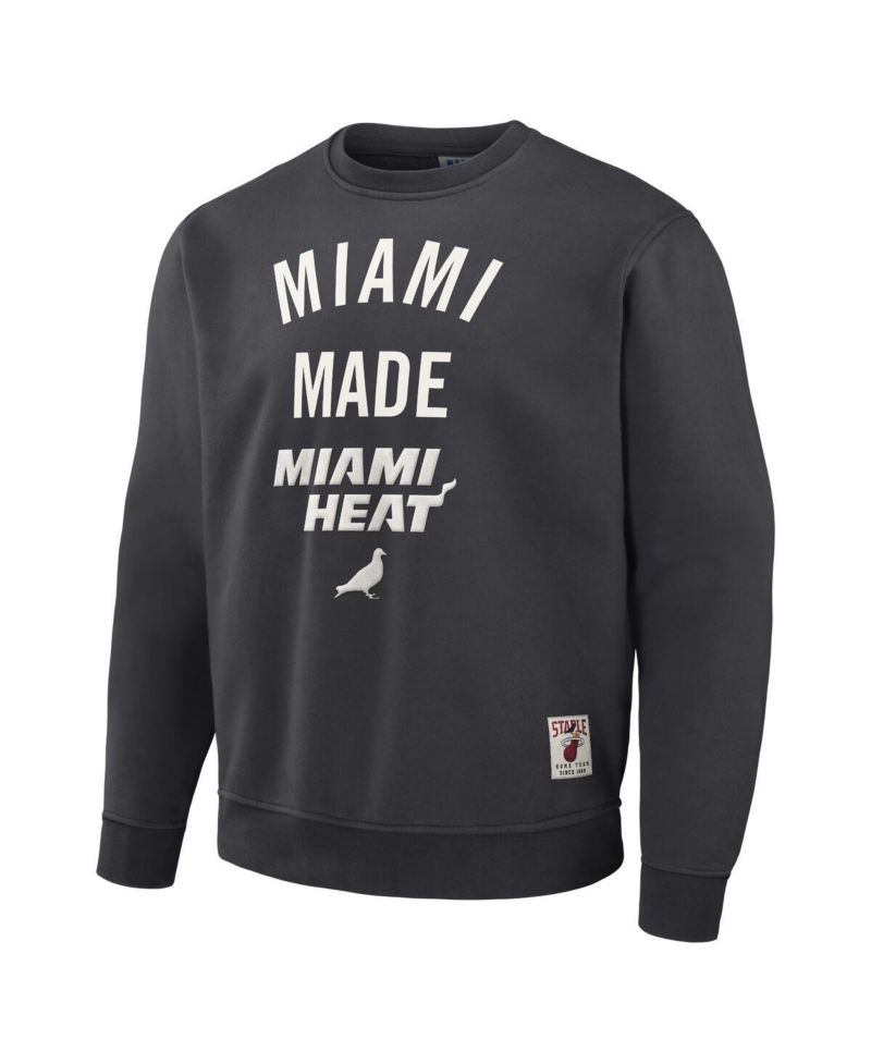 Men's NBA x Anthracite Miami Heat Plush Pullover Sweatshirt
