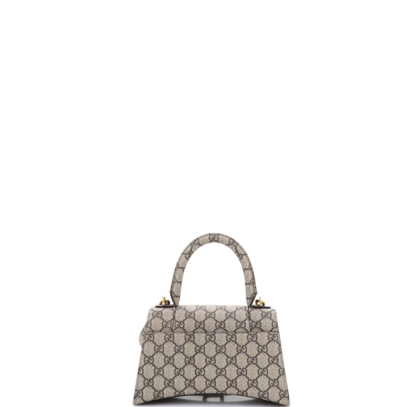 Small x Balenciaga The Hacker Project Hourglass Top Handle Bag GG Coated Canvas