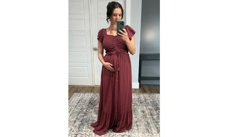 Women's Smocked Top Woven Maxi Dress
