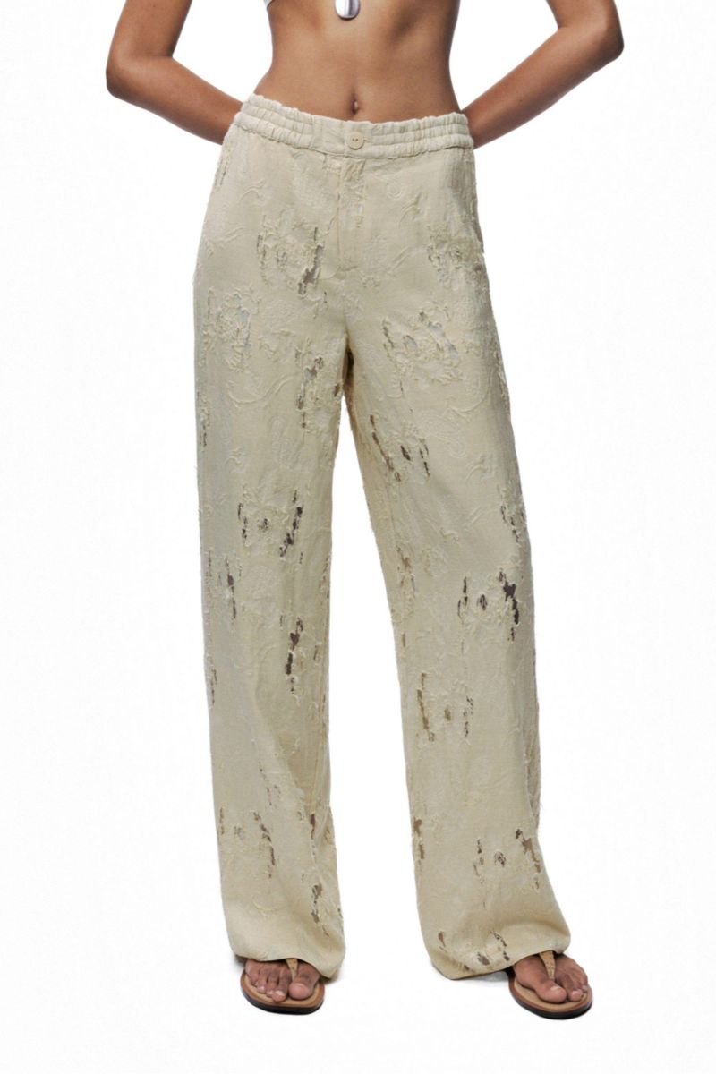 Women's Jacquard Wide-Leg Trousers