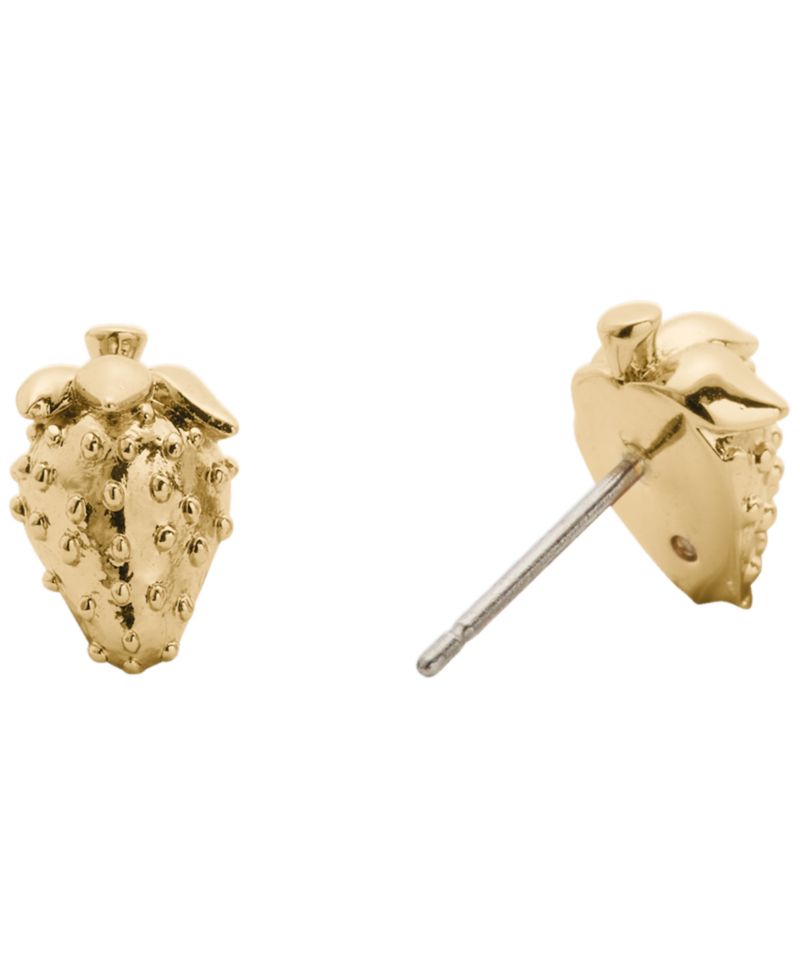 Gold-Tone Secret Garden Strawberry Stud Earrings