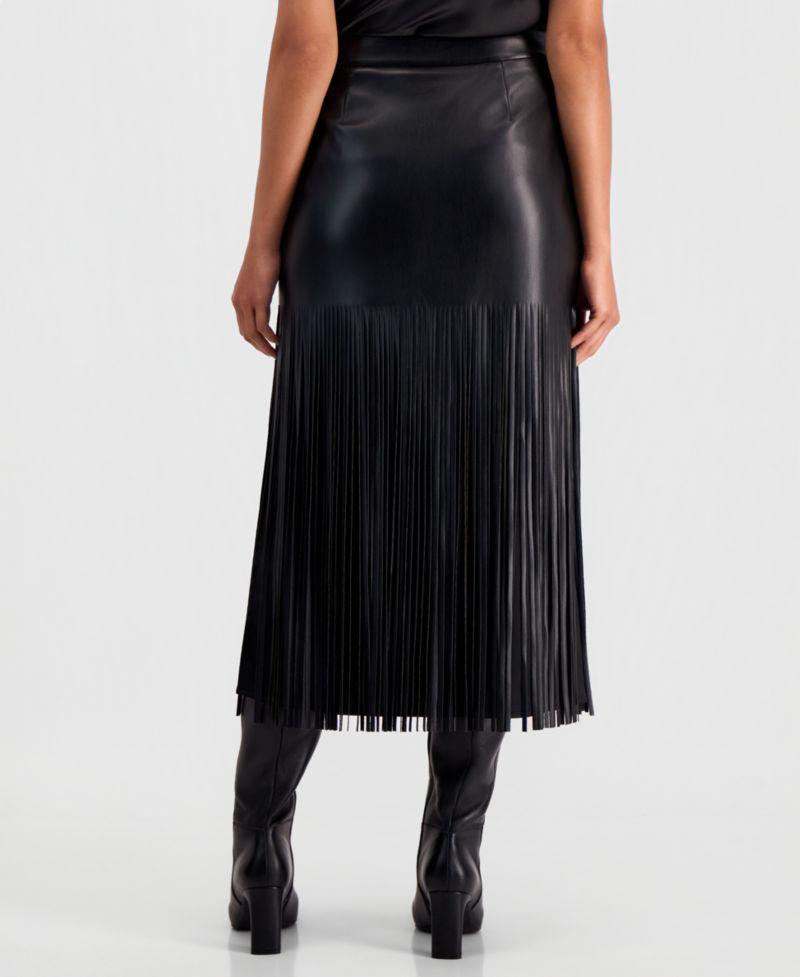 Women's Kaia High-Waisted Polyester Fringe Skirt