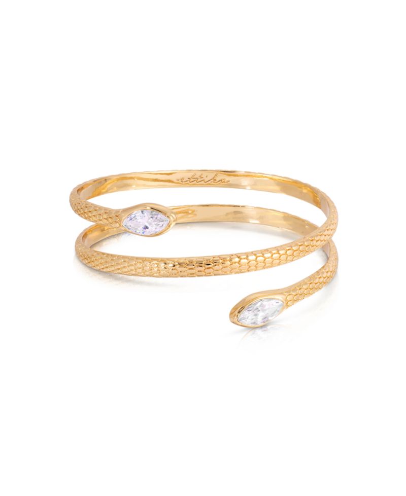 Marquise Cubic Zirconia Coiled Bangle Bracelet