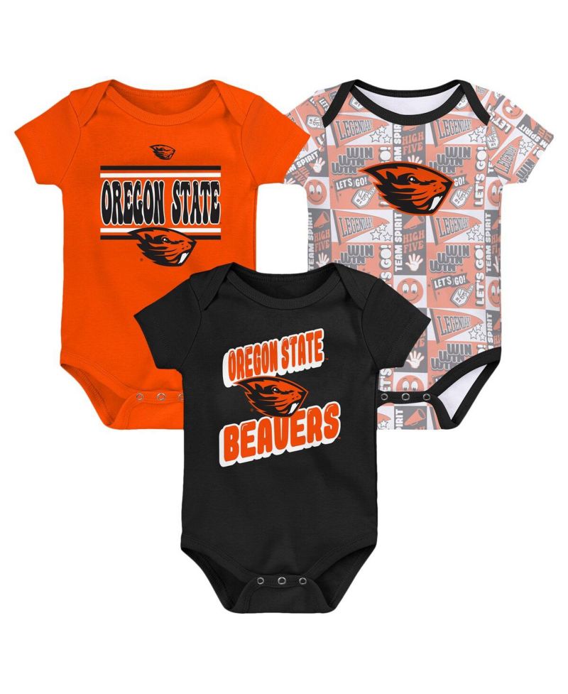 Newborn Black Oregon State Beavers Sunday Comics Bodysuit 3-Pack