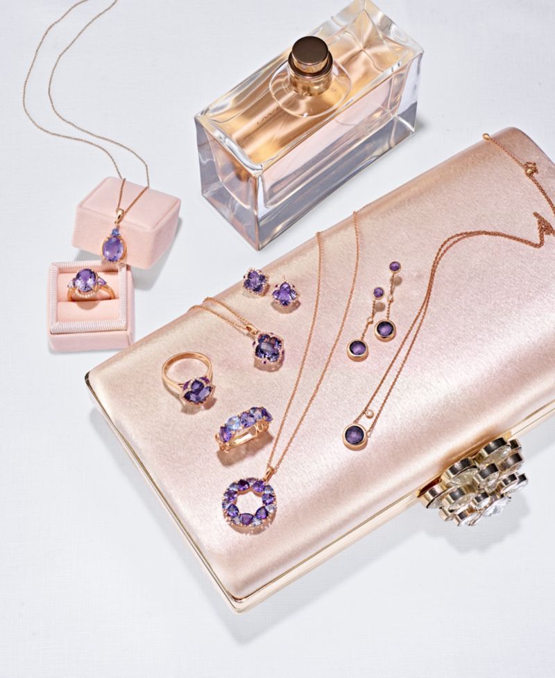 EFFY® Amethyst (5-3/4 ct. t.w.) and Diamond (1/5 ct. t.w.) Clover Ring in 14k Rose Gold